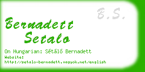 bernadett setalo business card
