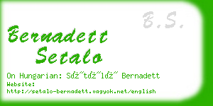 bernadett setalo business card